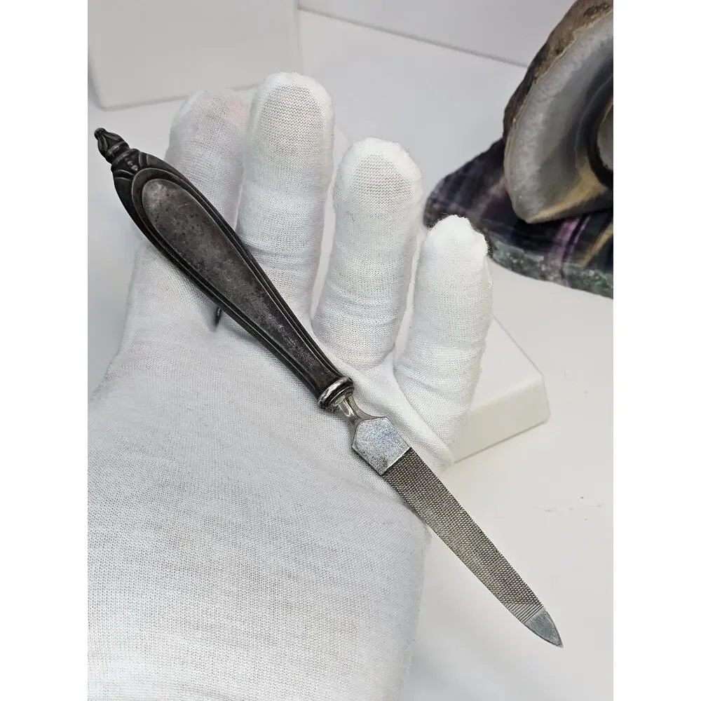 Antique 925 Weighted Silver Engraved 